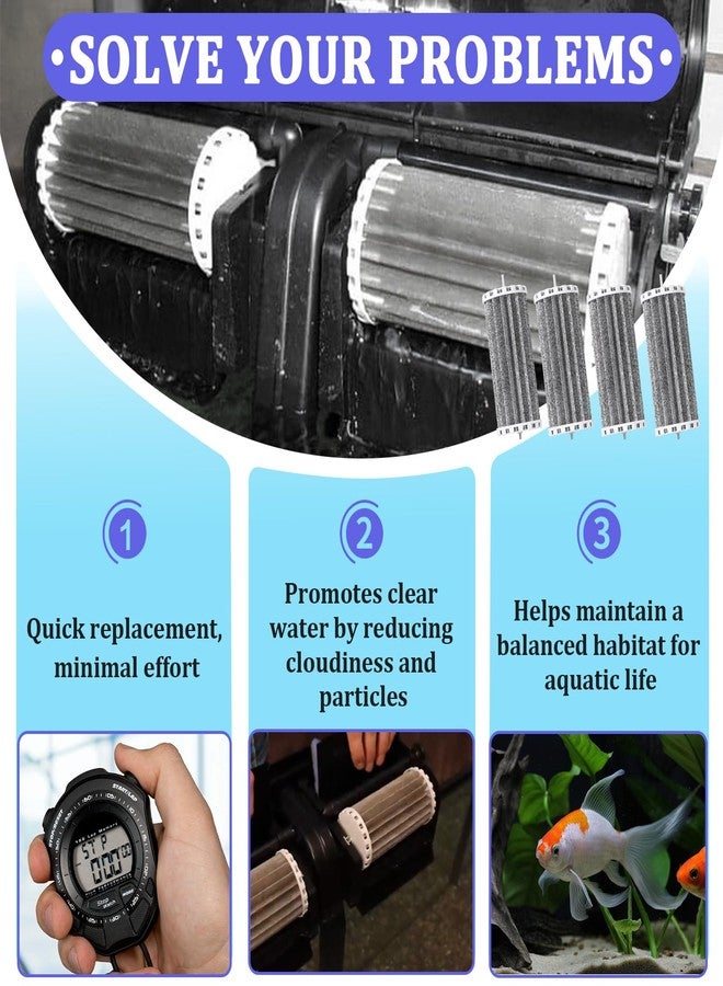 Kamrexi 4PCS Aquarium Fish Tank Filters Compatible with Penguin 200 350 PRBW2350B, Penguin BioWheel 200B 350B, Activated Carbon Aquarium Filter Cartridge Replacement, Hang-On Power Filter Replacement - Image 4